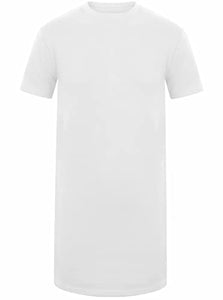 Athletic Sportswear Mens Longline T-Shirts White