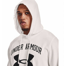 Load image into Gallery viewer, Under Armour Mens Hoodie Rival Terry Large Logo Onyx White Sweatshirt Size 2XL