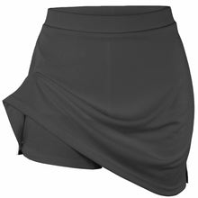 Load image into Gallery viewer, front view of black skort lifted to show underneath shorts