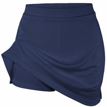 Load image into Gallery viewer, girls navy school skort 2-in1 skirt with built in shorts