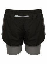 Load image into Gallery viewer, Athletic Sportswear Ladies Shorts 2 in 1 Running Shorts Black/Grey