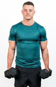Athletic Sportswear Mens Gym T-Shirts Melange Green