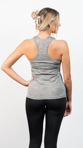 Athletic Sportswear Ladies Melange Gym Vest Grey