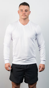 Athletic Sportswear Mens Long Sleeve Running Top White