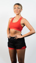 Load image into Gallery viewer, Athletic Sportswear Ladies High Waist Sports Shorts Black/Red