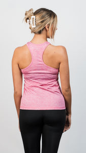 Athletic Sportswear Ladies Melange Gym Vest Pink