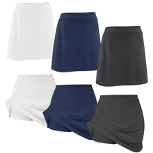 Load image into Gallery viewer, Girls School Skort – 2-in-1 Smart Uniform Skirt with Built-in Stretchy Shorts – Flat Front, Non-Pleated &amp; Pocket-Free – PE, Sports &amp; Daily Wear