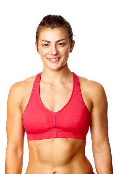 Ladies Padded Sports Bra Red