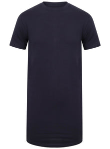Athletic Sportswear Mens Longline T-Shirts Navy