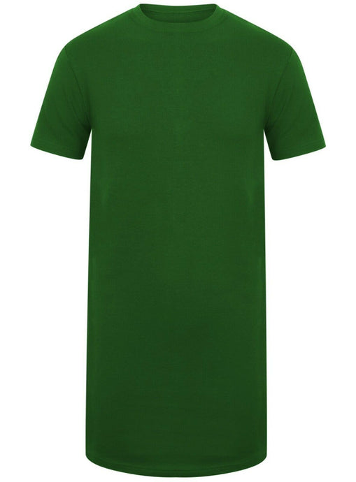 Athletic Sportswear Mens Longline T-Shirt Green