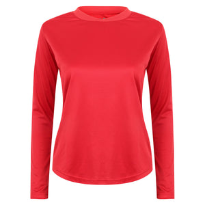 Athletic Sportswear Ladies Activemesh Long Sleeve Running Top Red