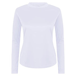 Athletic Sportswear Ladies Activemesh Long Sleeve Running Top White