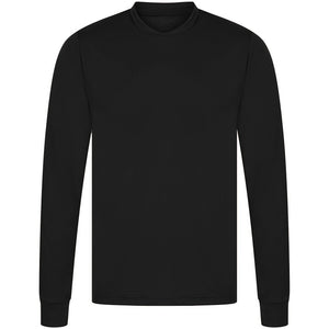 Athletic Sportswear Mens Long Sleeve Running Top Black