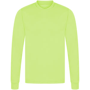 Athletic Sportswear Mens Long Sleeve Running Top Neon Green