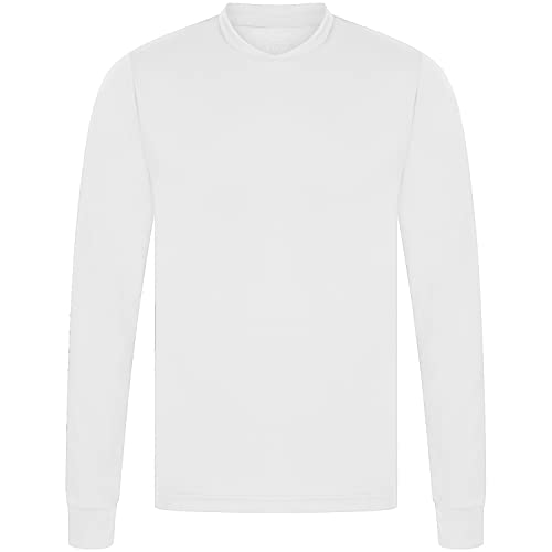 Athletic Sportswear Mens Long Sleeve Running Top White