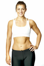 Load image into Gallery viewer, Athletic Sportswear Ladies Sports Bra Criss-Cross White