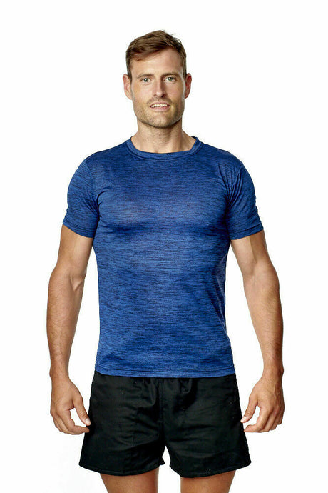 Athletic Sportswear Mens Gym T-Shirts Melange Blue