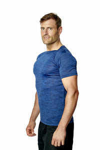Athletic Sportswear Mens Gym T-Shirts Melange Blue