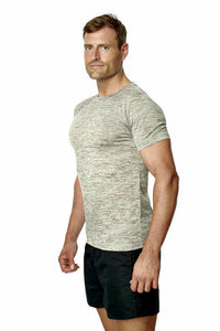 Athletic Sportswear Mens Gym T-Shirts Melange Grey