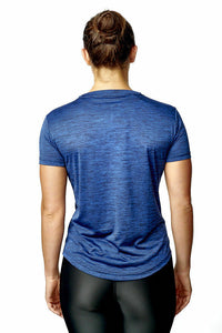 Athletic Sportswear Ladies Gym T-Shirts Melange Blue