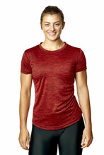 Load image into Gallery viewer, Athletic Sportswear Ladies Gym T-Shirts Melange Red