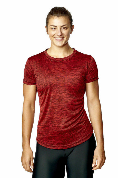 Athletic Sportswear Ladies Gym T-Shirts Melange Red