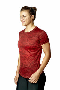 Athletic Sportswear Ladies Gym T-Shirts Melange Red