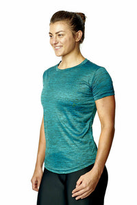 Athletic Sportswear Ladies Gym T-Shirts Melange Green
