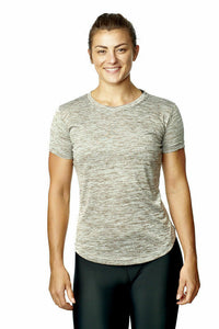 Athletic Sportswear Ladies Gym T-Shirts Melange Grey