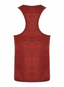Athletic Sportswear Ladies Melange Gym Vest Red