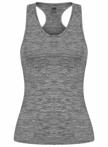 Athletic Sportswear Ladies Melange Gym Vest Grey