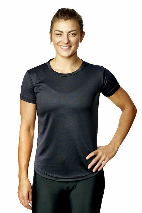 Athletic Sportswear Ladies Roly Active Mesh T-Shirts Black