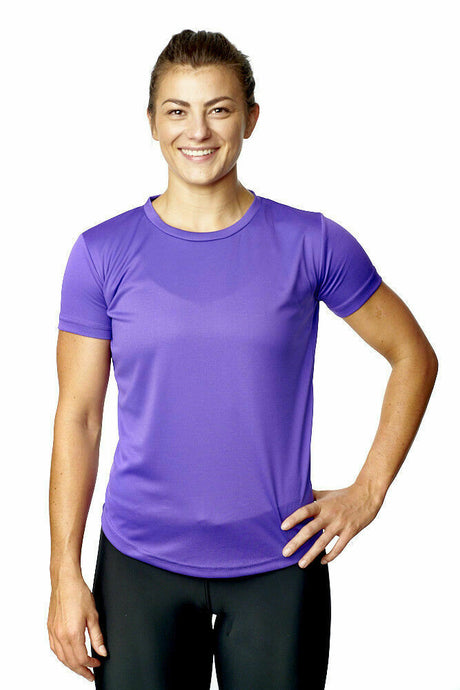 Athletic Sportswear Ladies Roly Active Mesh T-Shirts Purple