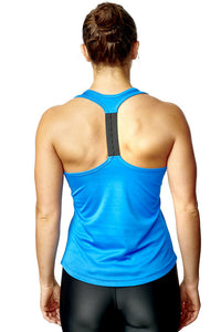 Athletic Sportswear Ladies Elastic Racerback Sports Vest Blue