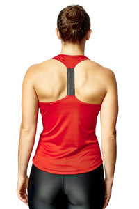 Athletic Sportswear Ladies Elastic Racerback Sports Vest Red