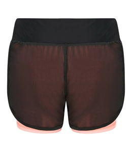 Athletic Sportswear Ladies High Waist Sports Shorts Black/Pink