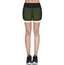 Load image into Gallery viewer, Athletic Sportswear Ladies High Waist Sports Shorts Black/Green