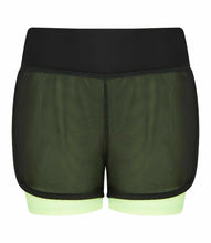 Load image into Gallery viewer, Athletic Sportswear Ladies High Waist Sports Shorts Black/Green