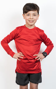 Athletic Sportswear Kids All-Purpose Sports Longs Sleeve T-Shirts Red