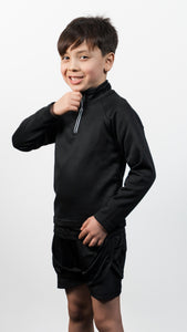 Kids Black Fleece Long Sleeve Activewear Sweatshirt