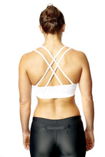 Load image into Gallery viewer, Athletic Sportswear Ladies Sports Bra Criss-Cross White