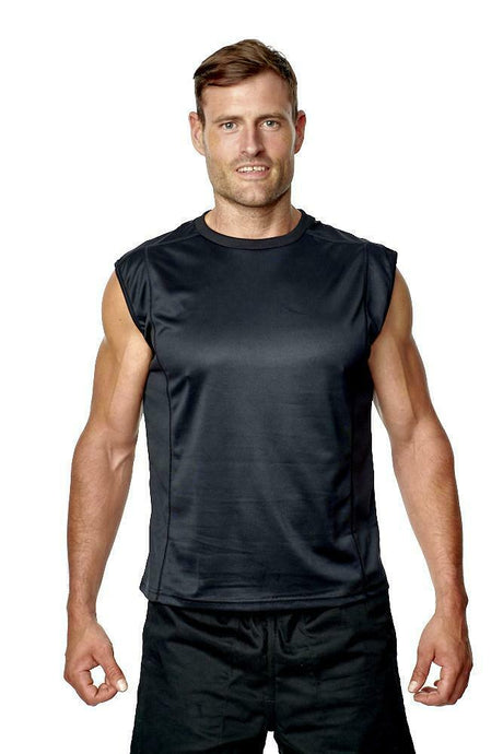 Athletic Sportswear Mens Sleeveless T-Shirt Black