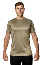 Load image into Gallery viewer, Mens Longline Mesh Gym T-Shirts Khaki