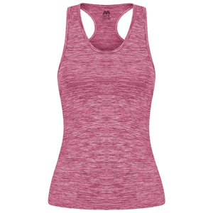 Athletic Sportswear Ladies Melange Gym Vest Pink
