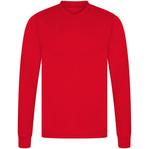 Athletic Sportswear Mens Long Sleeve Running Top Red