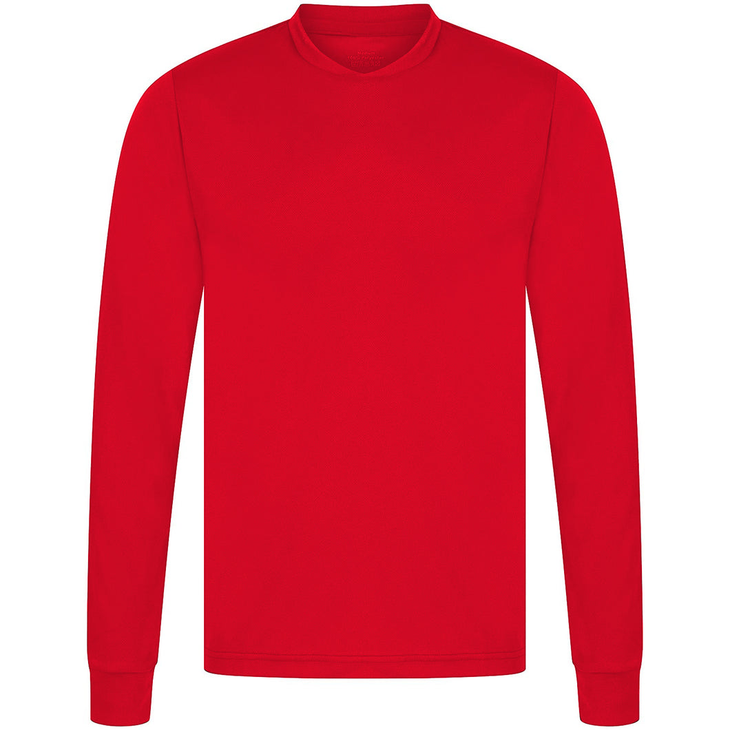 Athletic Sportswear Mens Long Sleeve Running Top Red