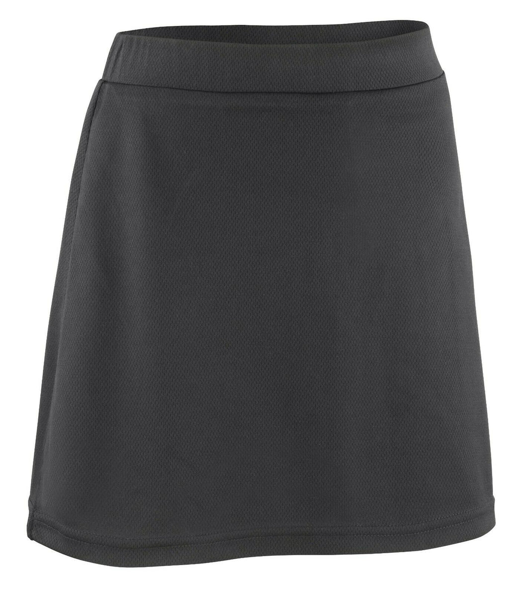 front view of black colour girls skort 2-in-1  skirt with built-in shorts 