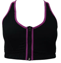 Load image into Gallery viewer, Sports Bra With Front Zip Padded Medium Impact Yoga Gym Running Vest Activewear freeshipping - athleticsportswear.co.uk