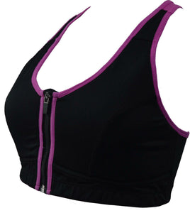 Sports Bra With Front Zip Padded Medium Impact Yoga Gym Running Vest Activewear freeshipping - athleticsportswear.co.uk