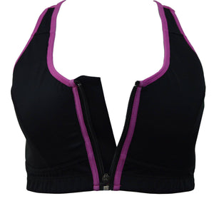 Sports Bra With Front Zip Padded Medium Impact Yoga Gym Running Vest Activewear freeshipping - athleticsportswear.co.uk